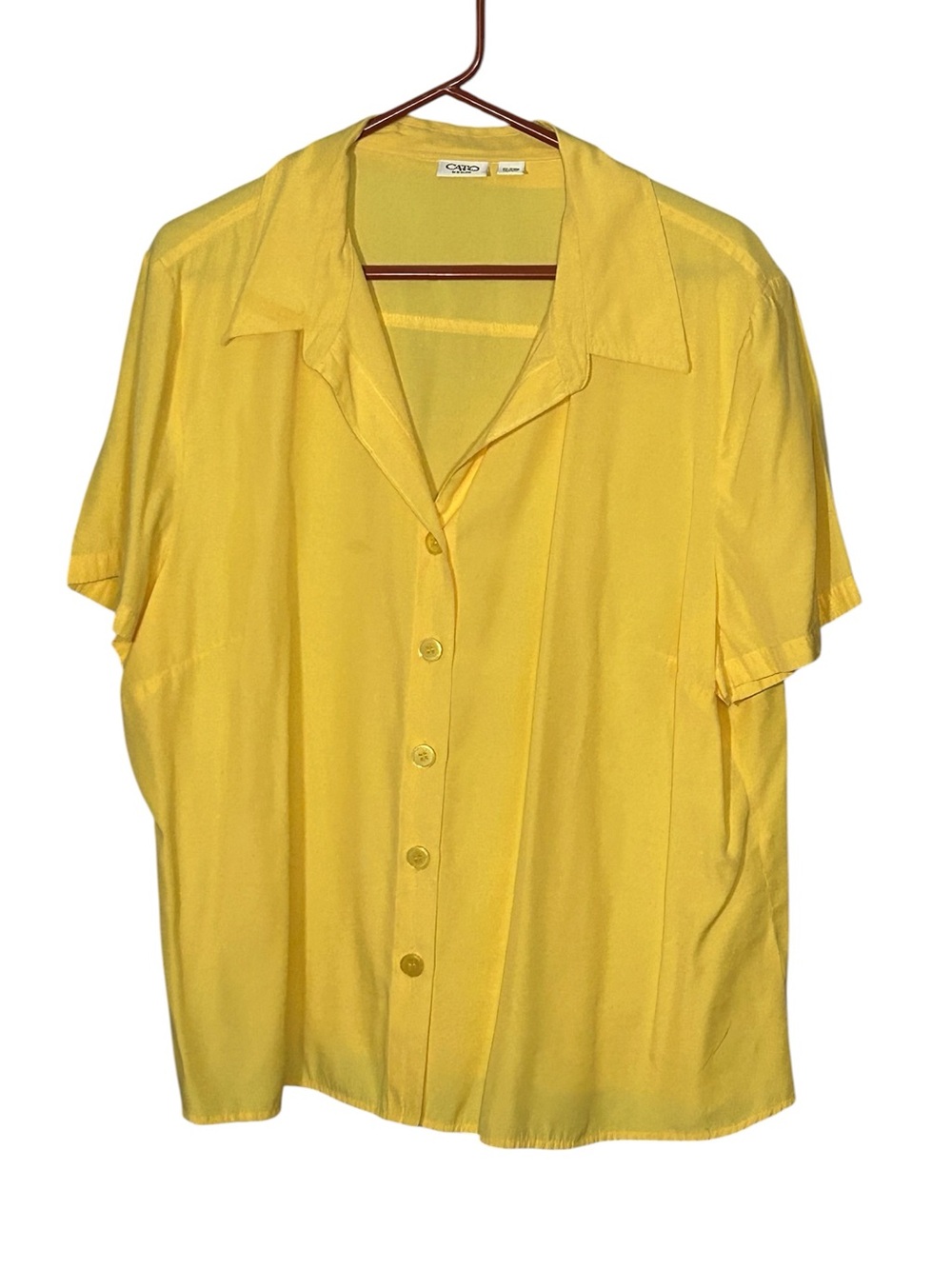 Cato Yellow Short Sleeve Button-Down Shirt